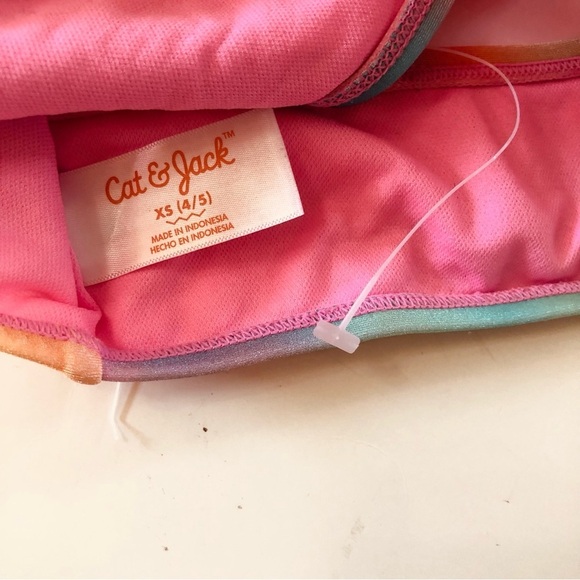 3Pc Bundle Cat & Jack Girls Rashguard Tie Dyed Bralette Bikini Bottom Swimwear - Picture 7 of 13